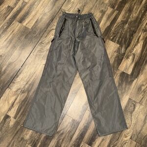 Athletic Works Men's Grey 100% Nylon Vintage Track Pants Zippers Size S
